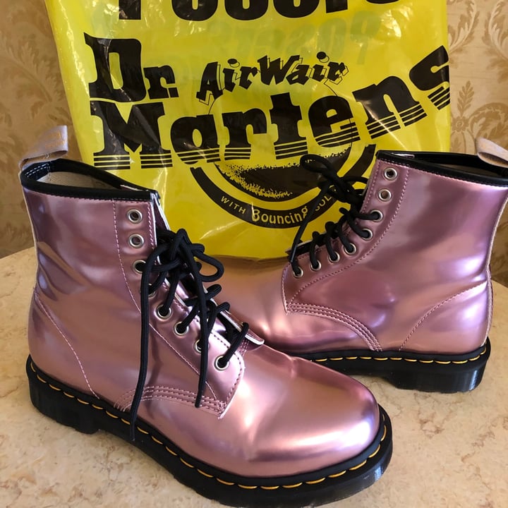 Dr. Martens 1460 Vegan Goldmix Boots in Pink Reviews | abillion