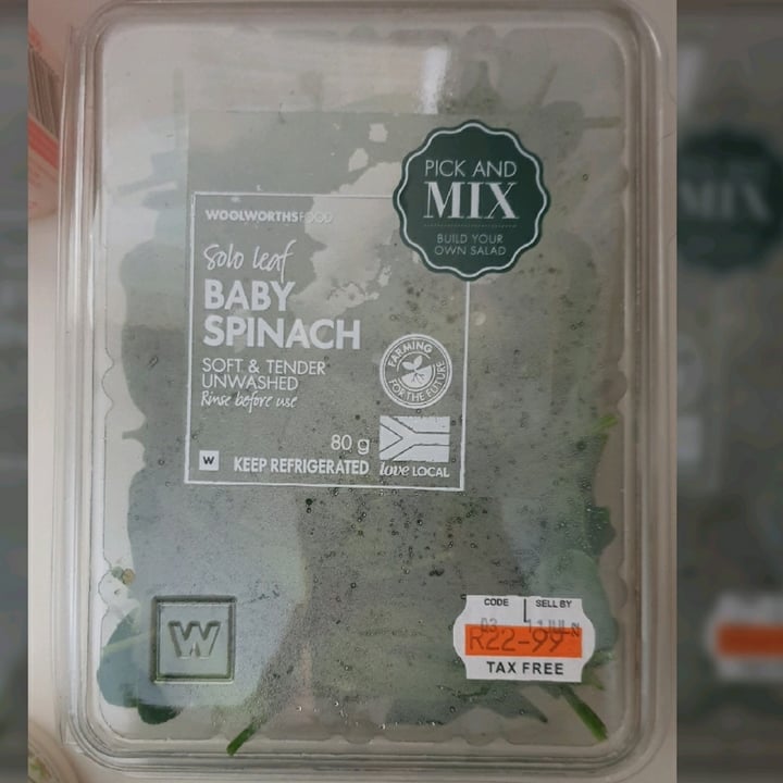 Woolworths Food Solo leaf baby spinach Reviews abillion