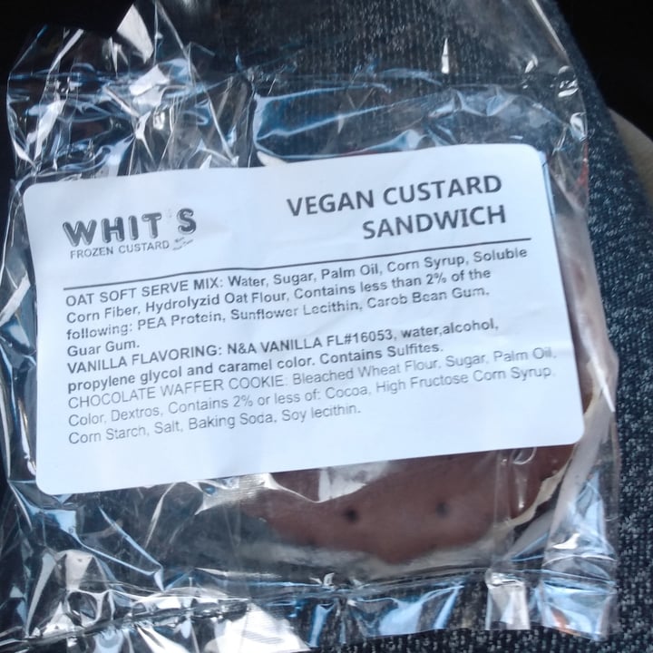 Whit's Frozen Custard Vegan custard sandwich Reviews abillion