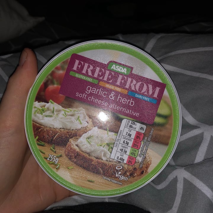ASDA Garlic & Herb Soft Cheese Alternative 255g Review abillion