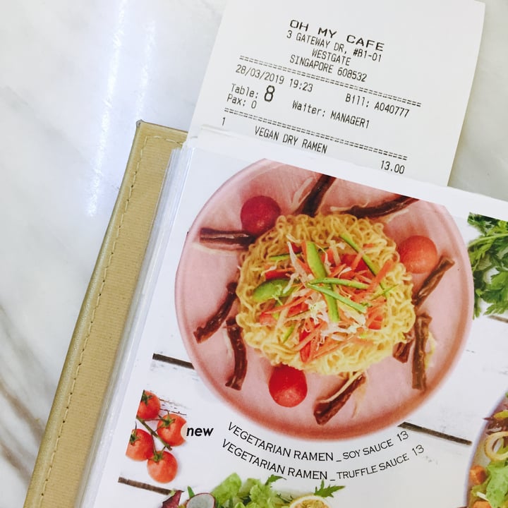Oh My Cafe Jurong East, Singapore Vegetarian Ramen (Truffle Sauce) Review |  abillion