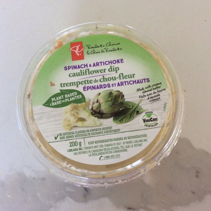 President's Choice Spinach & Artichoke Cauliflower Dip Review abillion