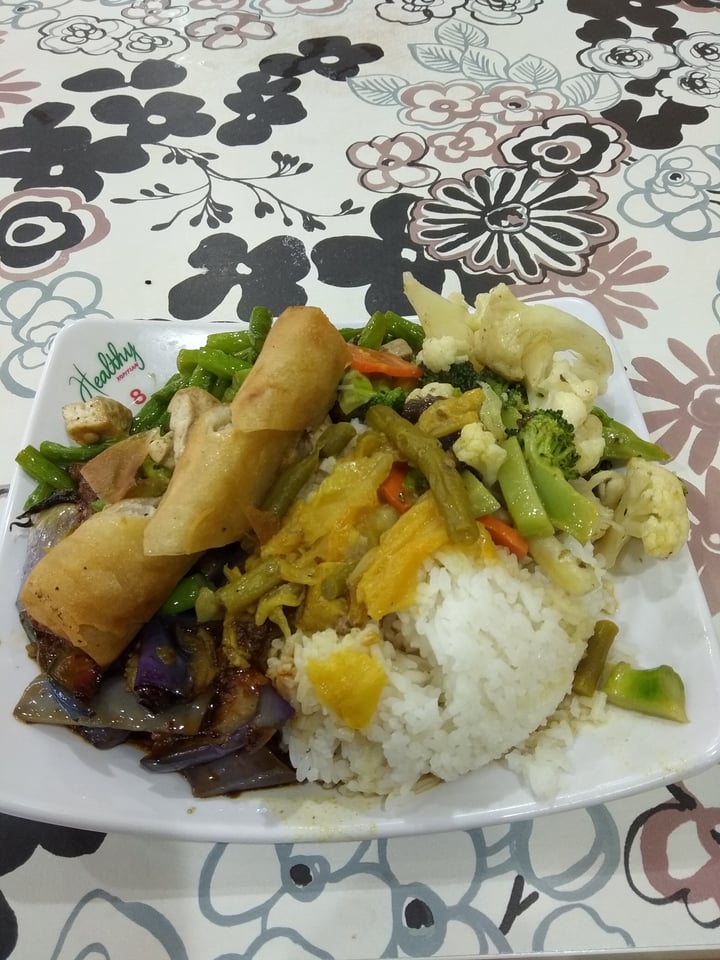 Kopitiam Queenstown, Singapore Vegetarian stall rice with 3 veggies Review abillion