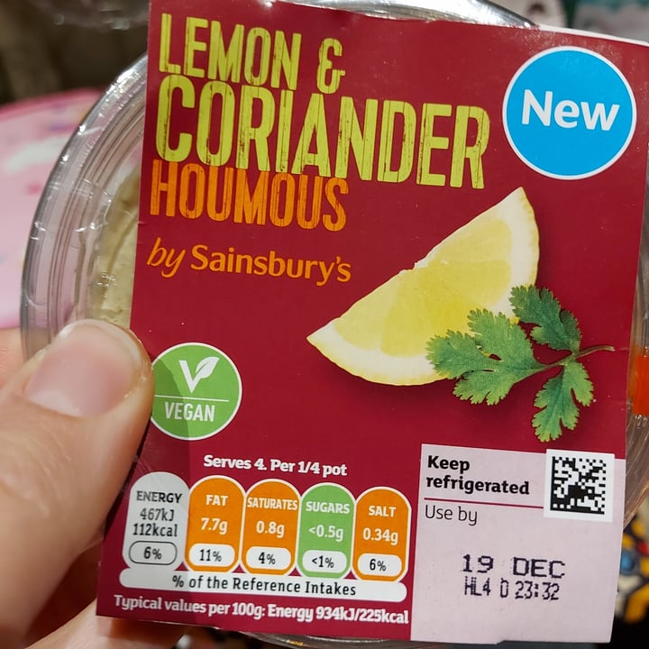 Sainsbury's Lemon & Coriander Houmous Review abillion