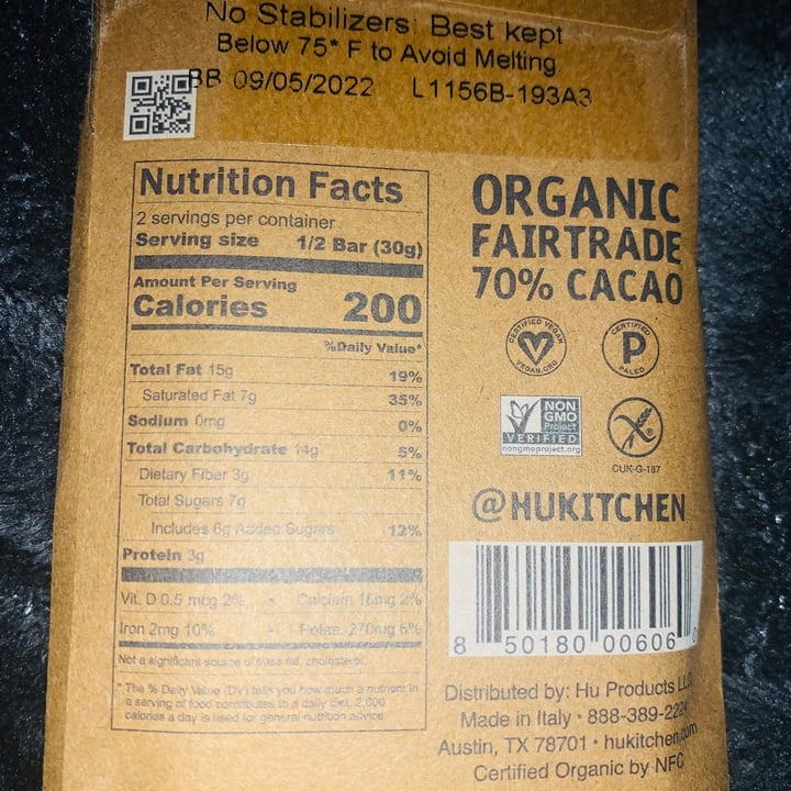 review photo of Hu Kitchen Hazelnut Butter Dark Chocolate shared by @iamgodschild on 03 Nov 2021 - review