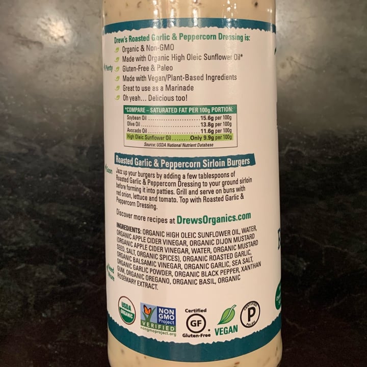 drew’s Organic Roasted Garlic & Peppercorn Dressing Reviews abillion