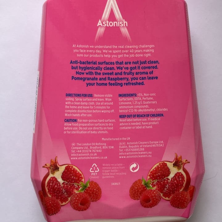 Astonish antibacterial surface cleanser Pomegranate And Raspberry