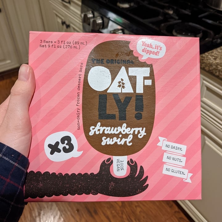 review photo of Oatly Strawberry swirl dipped bars shared by @ghundley on 12 Oct 2022 - review