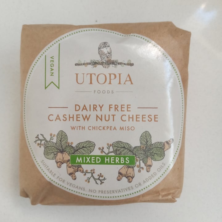 Utopia Foods Dairy Free Cream Cheese with chickpea meso and herbs