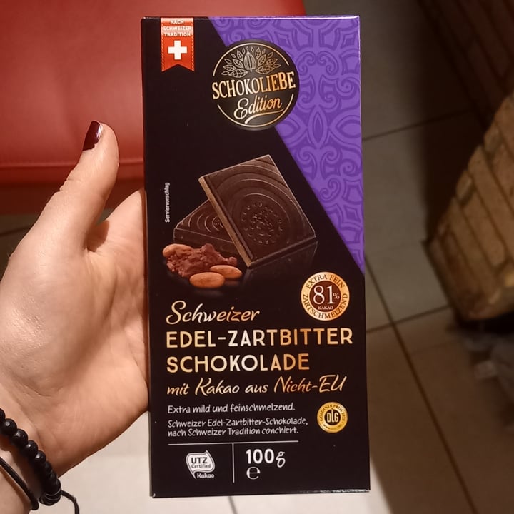 review photo of Schokoliebe Schweizer Edel-Zartbitterschokolade 81% Kakao shared by @anameier on 03 Dec 2021 - review