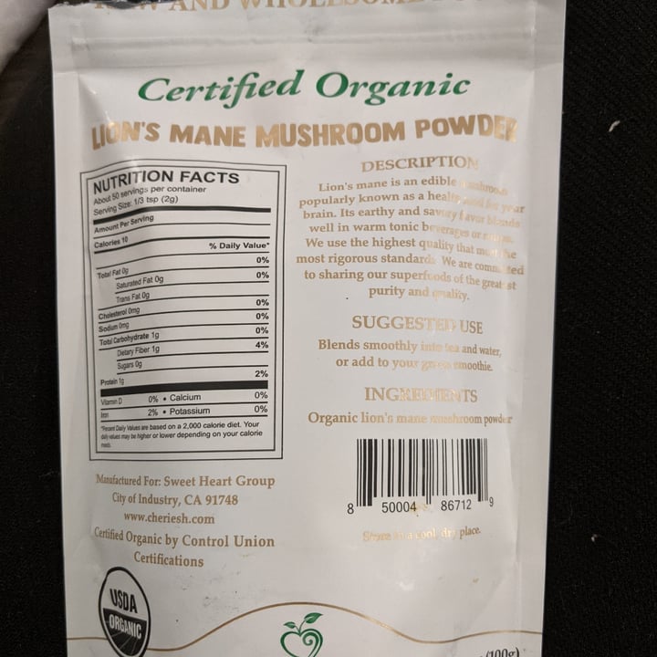 Chérie Sweet Heart Lion's Mane Mushroom Powder Review abillion