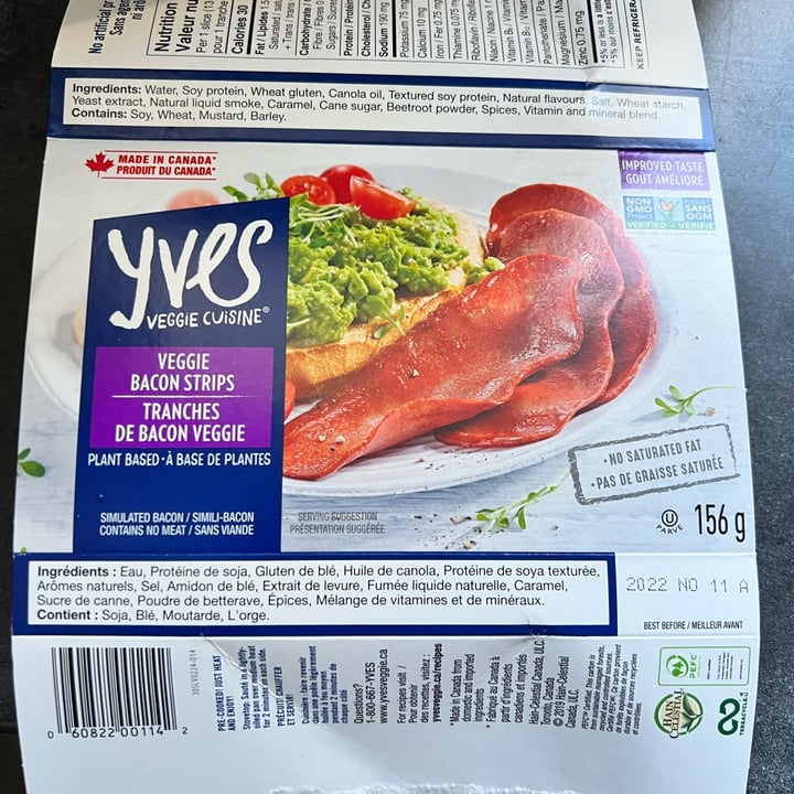 Yves Veggie Cuisine Veggie Bacon Strips Review abillion