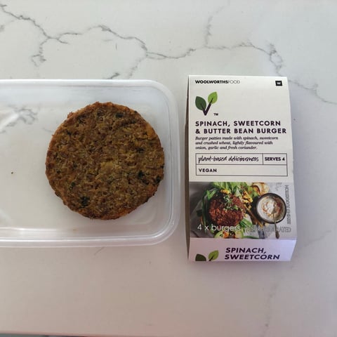 Woolworths Food, Spinach, Sweetcorn & Butter Bean Burger, meat, alternative eggs, meat & seafood, food, review