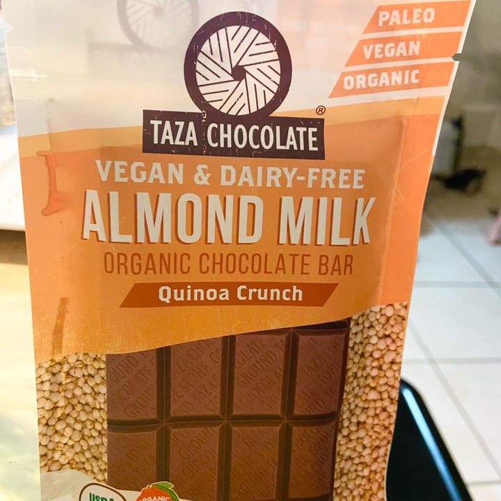 Taza Chocolate Almond Milk Chocolate Quinoa Crunch Bar Review abillion