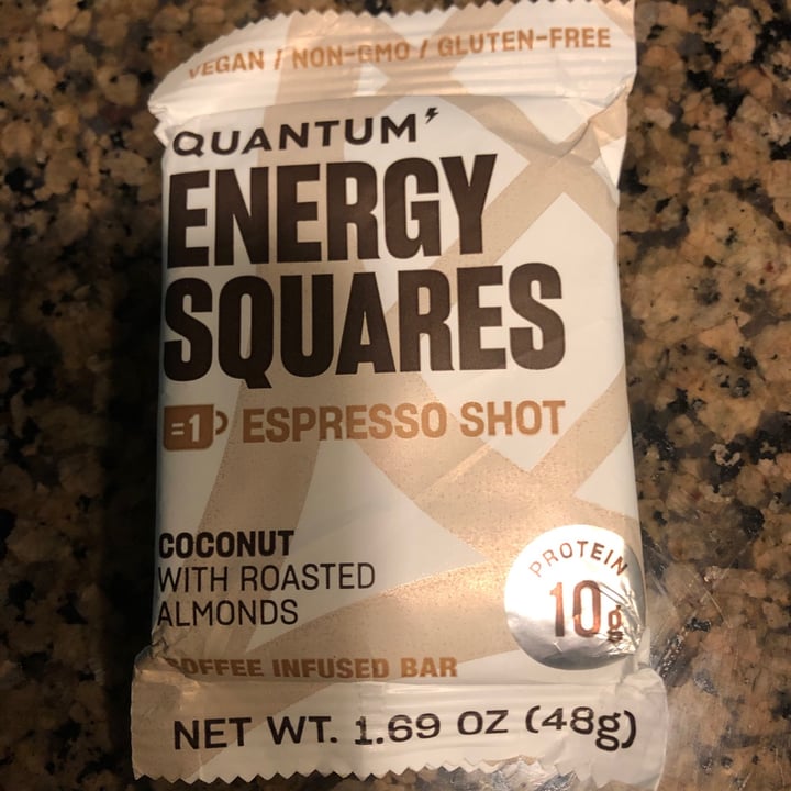 Quantum energy squares Espresso bar coconut with roasted almonds