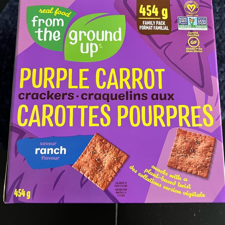 Real Food From The Ground Up Purple carrot crackers Ranch flavor Review