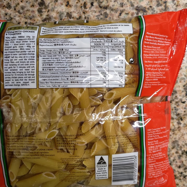 review photo of San Remo Penne shared by @stevenneoh on 10 Sep 2021 - review