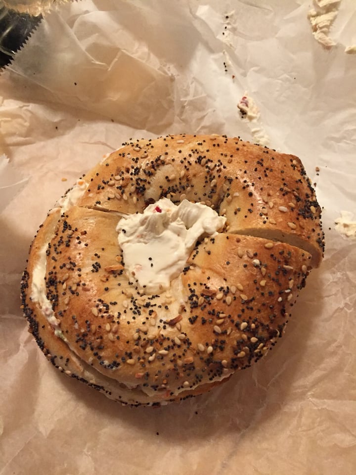 Hoboken Hot Bagels Hoboken, United States Everything Bagel With Veggie Tofu Spread Review abillion