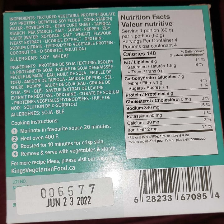 review photo of King's Vegetarian Food Mfg. Co. Ltd. Simulated Soy Leg shared by @hbchic on 30 Dec 2021 - review
