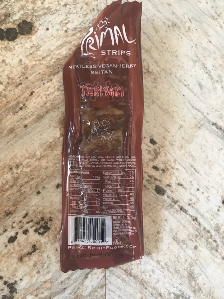 Primal Teriyaki Meatless Vegan Jerky Seitan Reviews abillion