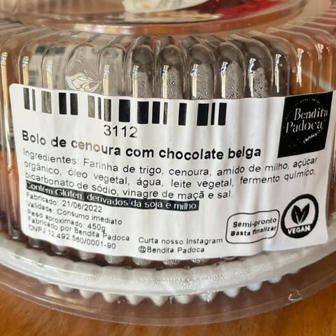 Bolo de Cenoura com chocolate belga