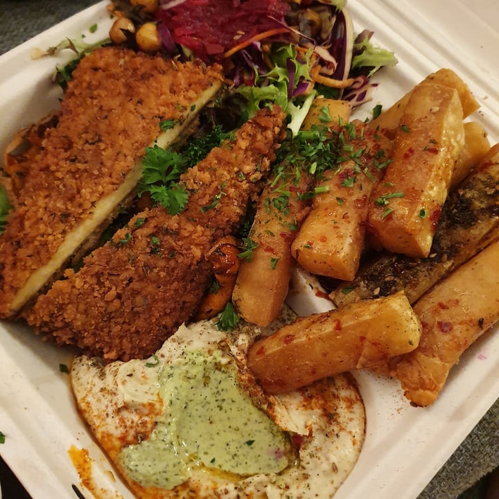 Chickpea restaurant East Side, Vancouver, Canada Shnitzelonim platter