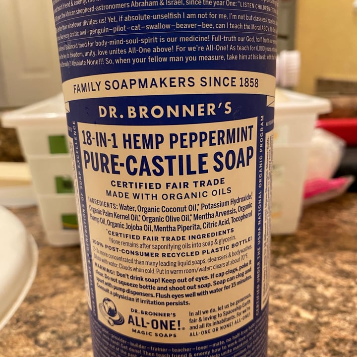 Dr. Bronner's Hemp Peppermint Pure Castile Soap Reviews abillion