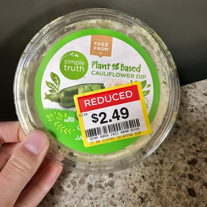 Simple Truth Plant Based Cauliflower Dip “Cilantro & Jalapeño” Review
