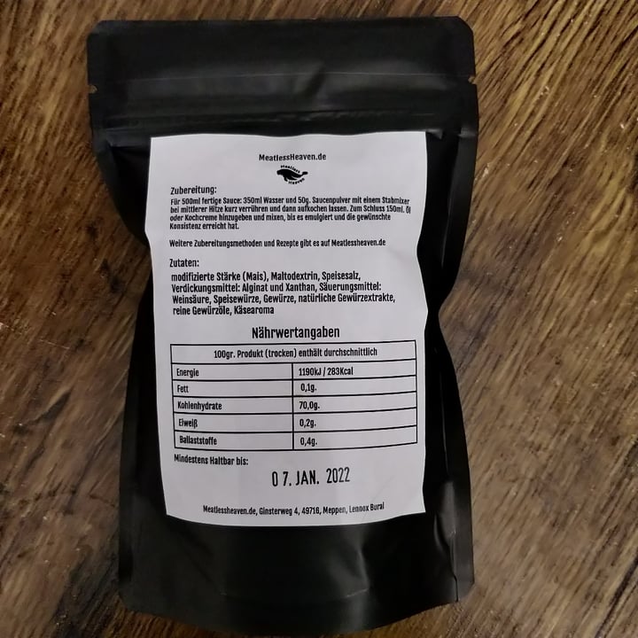 Meatless Heaven Vegane Sauce Cheezy Style Review abillion