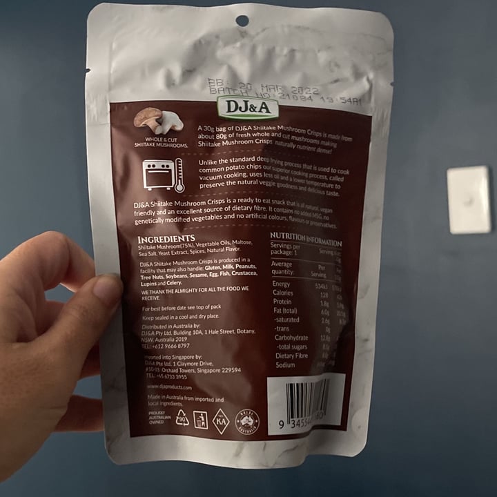 review photo of DJ&A DJ&A Shiitake Mushroom Crisps shared by @jetsky on 26 Nov 2021 - review