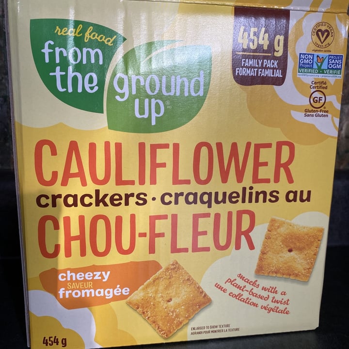 Real Food From The Ground Up Cauliflower Crackers Cheddar Flavor Review