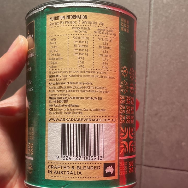 review photo of Arkadia Chai Tea Vegan shared by @jetsky on 05 Dec 2021 - review