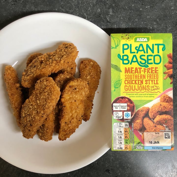 ASDA Plant based Southern fried chicken style goujons Review abillion