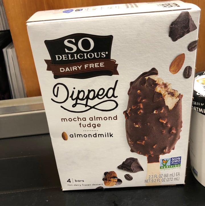 So Delicious Dairy Free Dipped Mocha Almond Fudge Bar Almondmilk Frozen