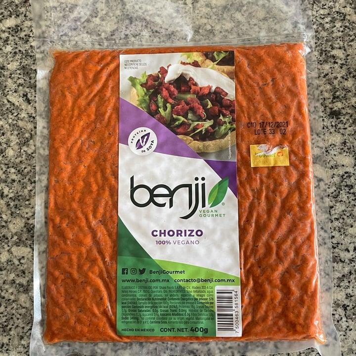 Benji Vegan Gourmet Chorizo Vegano Review abillion