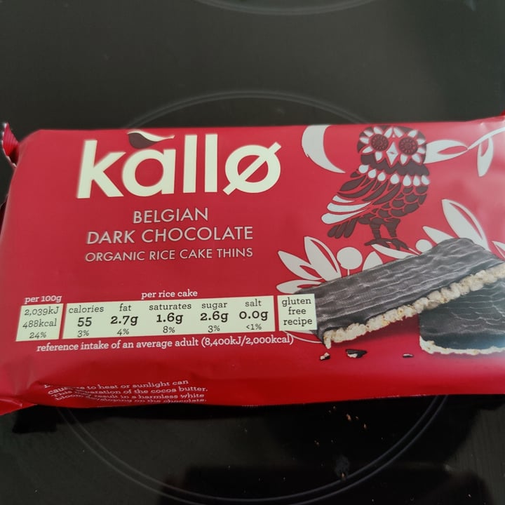 Kallo Belgian Dark Chocolate Organic Rice Cake Thins Review abillion