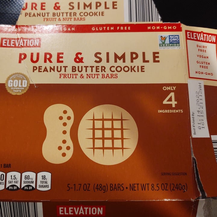 Elevation Pure & Simple Peanut Butter Cookie Bars Review abillion