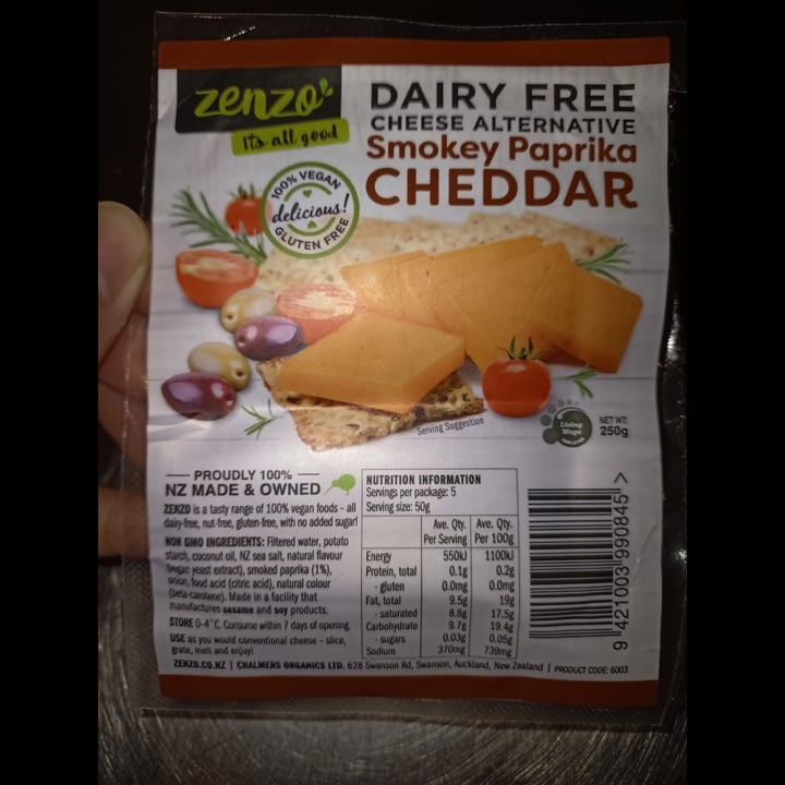 Zenzo Dairy Free Cheese Alternative Smokey Paprika Cheddar Review