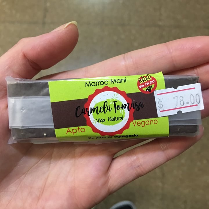 review photo of Carmela Tomasa Chocolate Con Marroc Y Maní shared by @veganaabolicionista on 21 May 2020 - review