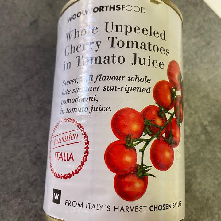 Woolworths Food Whole unpeeled cherry tomatoes in tomato juice Review