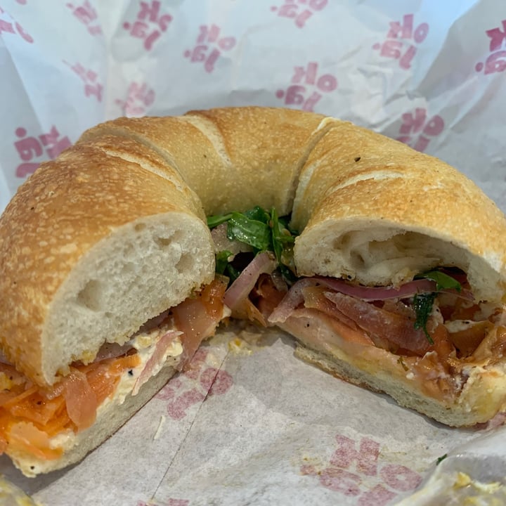 okja café Cape Town, South Africa Cream cheese and lox bagel Review