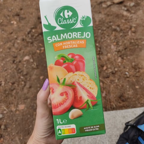 Your Spanish Corner's Organic Salmorejo Córdoba, highlighting the brand's use of quality vegetables from organic farming.