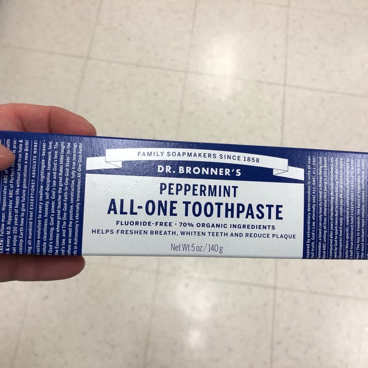 Dr. Bronner's Peppermint all in one toothpaste Review abillion