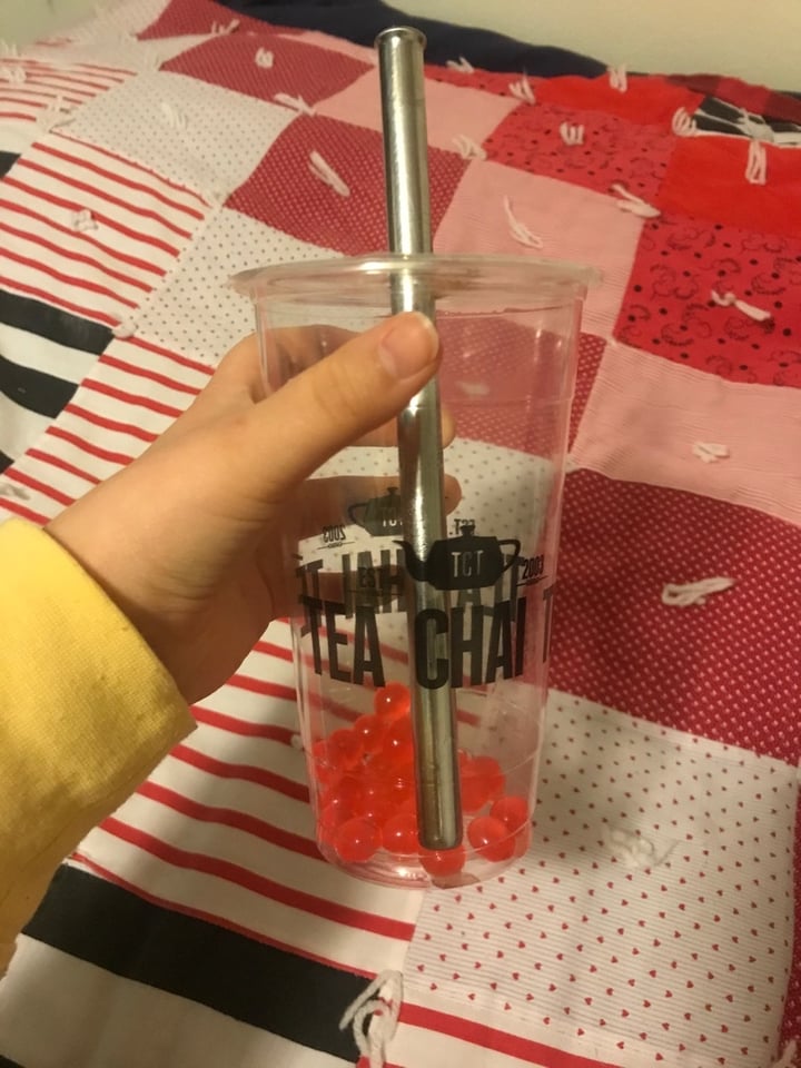 Tea Chai Té Peach Kiwi Bubble Tea With Strawberry Popping Boba Reviews