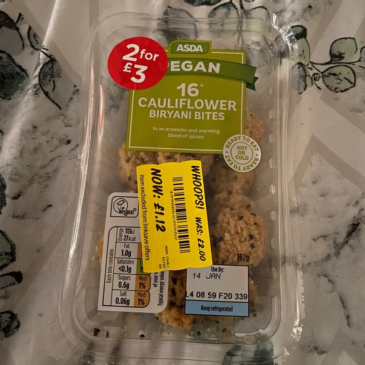 ASDA Cauliflower biriyani bites Review abillion
