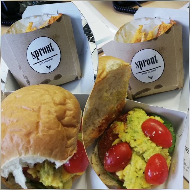 Sprout cafe and salad bar Guacamole Vegan Burger Review abillion