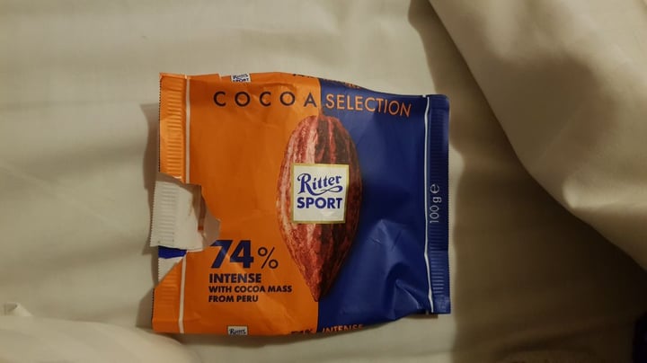 review photo of Ritter Sport Intense 74% Cocoa Dark Chocolate shared by @dahuq95 on 20 Jan 2020 - review