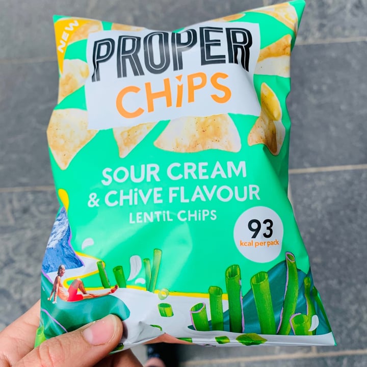 Proper Chips Sour Cream and Chive flavour Lentil Chips Review abillion