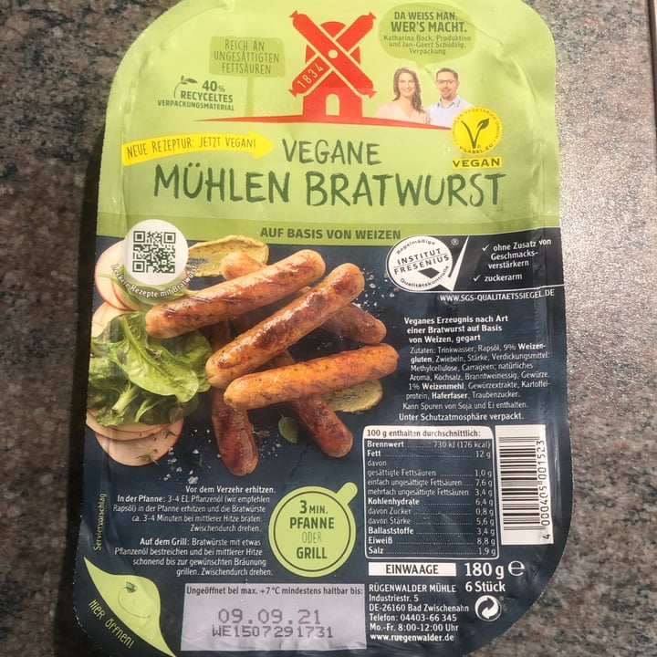 Rügenwalder Mühle Vegane Mühlen Bratwurst Review abillion