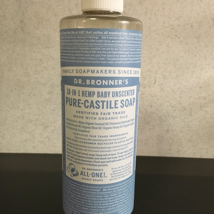 Dr. Bronner's 18in1 Baby Unscented Pure Castile Soap Review abillion